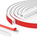 Weather Stripping Door Seal Strip, D Shape Rubber Door Weather Stripping,Self Adhesive Doors Seal Strip for Window Frame Weatherstripping Soundproofing Insulation (White, 23FT)