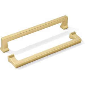 khtumeware 10 Pack 6inch(152mm) Hole Center Brushed Gold Cabinet Pulls Heavy-Duty Solid Matte Gold Cabinet Hardware Pulls for Kitchens, bathrooms and Dresser Handle