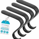 BIRDROCK HOME 4 Pack Christmas Stocking Mantel Hooks - Heavy-Duty Metal Hangers for Fireplace, Brick, and Mantel - Ideal for Holiday Stockings, Garlands, and Decor - Sturdy and Versatile - Black