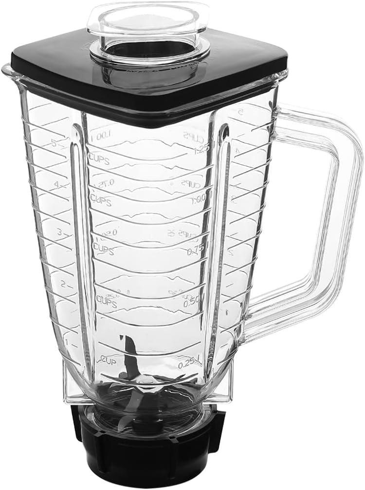 Replacement parts 5-Cup Square Plastic Jar With Lid,Compatible with Oster Blenders