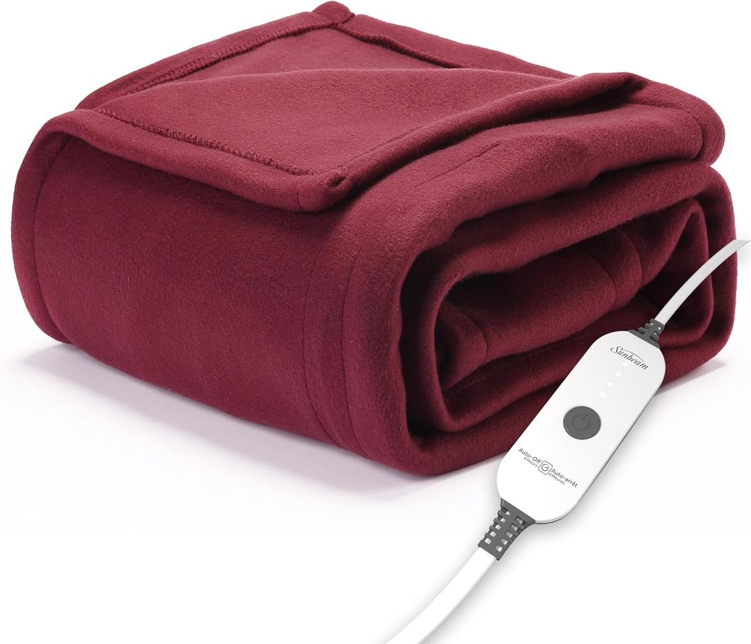 Sunbeam Royal Ultra Cabernet Heated Personal Throw / Blanket, Cozy-Warm, Adjustable Heat Settings