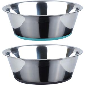 PEGGY11 Deep Stainless Steel Anti-Slip Dog Bowls - 2-Pack, 6 Cups