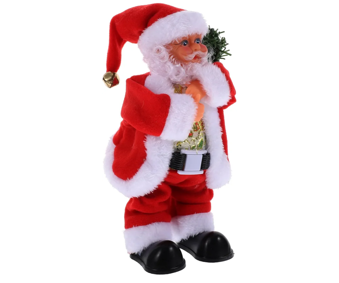 Xmas Dancing Santa Claus Music Animated Electric Santa Figure for Tabletop Decor Christmas Ornament for Home Decoration and Holiday Parties