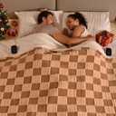 Bearhug Heated Blanket King Size 100" x 90" Dual Controller Electric Blanket, Reversible Brown Plaid Sherpa Heating Blanket, 10-Heat Levels & 1-12H Auto Off, ETL, Machine Washable