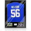 Snail 32"x24" Jersey Frame Display Case Wooden Wall Mounted Matt Black Shadow Box for Baseball Basketball Football Soccer Hockey Sport Shirt, Plus Displaying Two Idol's Photos and One Signature