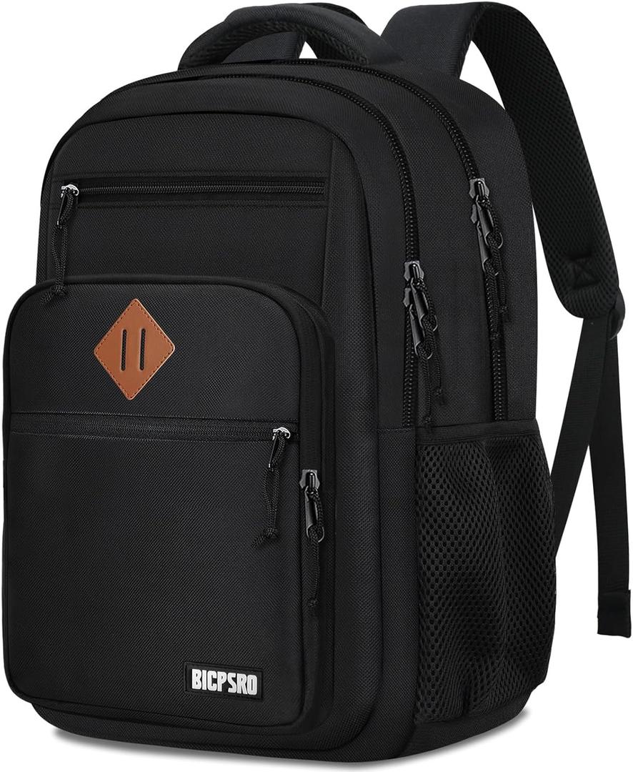 Travel Backpack for Men women, School Backpack for Boys Teens, Anti Theft Laptop backpack with Reinforced Straps for College High Middle School Work Business Book Bag, Black