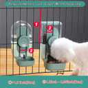 Lemtrflo Hanging Automatic Food and Water Dispenser, Gravity Rabbit Feeder Set, Cage Cat and Bunny Food Bowl (Cage Grid Spacing Over 1.2'')
