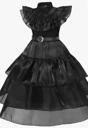 Black Costume Dress for Girls Cosplay Dress Kid Halloween Costumes Costumes Cosplay Party Dress with Accessories 7Y