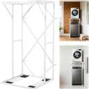 Universal Washer Dryer Stacking Rack Stand, Heavy Duty Double-Layer Washer and Dryer Stand for Apartment, Space-Saving Stackable Washer and Dryer Kit with Anti-Tip Pads