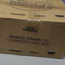 Grow Forward 24-piece Premium Wheat Straw Dinnerware Sets for 8 - Unbreakable Dishwasher & Microwave Safe Plastic Plates and Bowls Sets - Patio, Outdoors, RV, Camping Dishes - Midnight