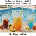 C CRYSTAL LEMON 100PCS Drink Pouches with Side Straw Port, Resealable Drink Bag Set with Straws & Funnel, 17oz Clear Beverage Pouches for Juice, Smoothies, Cocktails & Slushies