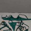 Lilosy Sexy Pu Leather Strappy Underwire Garter Belt Lingerie Set (Small, Army Green)