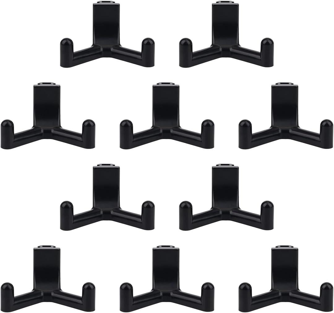 10pcs Tool Hooks Compatible with Lifetime Shed, ABS Plastic Garage Organization Tools Garden Tool Hooks Shed Organization Accessories (Black)