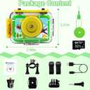 Pool Toy & Kids Underwater Camera 99FT Waterproof Kid Action Camera 1080P Video&20MP Photo with Flip Lens, Includes 32GB Card for Diving Swimming Beach Snorkeling.Birthday Gift for Boys - GKTZ