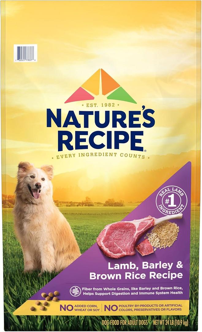 Natures Recipe Lamb, Barley & Brown Rice Recipe Dry Dog Food, 24 lb. Bag (24 Pound (Pack of 1))