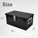 20 Inch Tool Box Flatbox Truck Car Outdoor Trailer Pickup Underbody Toolbox,RV Storage Organizer,Underbed Tools Organizer W/Lock & Keys, Black Aluminum 5 Bar Tread(20''X12''X9.5'')