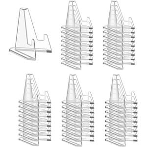 50 Packs Card Display Stand, 2.2 inch Acrylic Easel Mini Card Stand for Sports Graded Trading Baseball Football Card
