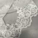 EllieHouse Chapel Length 2 Tier Sequin Lace Wedding Bridal Veil For Bride E74 (White)