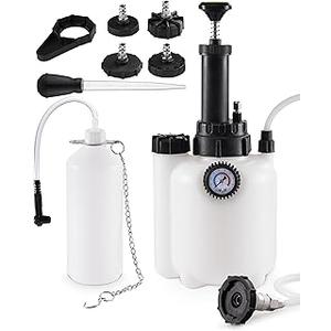 Brake Fluid Bleeder Kit, 3L Power Bleeding Pump w/ 1L Catch Bottle & Fluid Dropper, Automotive Pressure Bleeder Brakes Flush Kit, Compatible with 43.5/45/49.5/50.7mm Master Cylinder Reservoir