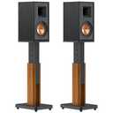 Height Adjustable Speaker Stands Pair for Studio Monitor & Bookshelf Speaker Stands-Wood Grain Floor Speaker Stands for Klipsch, ELAC, JBL, KEF, Edifier Surround Sound Speaker Stand Up to 50 Lbs
