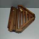 Shower Foot Rest 15 in, Acacia Shower Stool for Shaving Legs,Corner Bath Shower Bench with Starage Shelf for Inside Small Shower Spaces