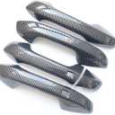 Carbon Fiber Chrome Exterior Door Handle Cover Trims for KIA Seltos Forte Cerato K3 2019 2020 2021 2022 2023 2024 (Carbon Fiber Style)