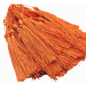 MSCFTFB 120 Pieces 5inch Silk Floss Tassels with Hang Loops Mini Tassels Mala Tassel Kits for Bookmarks Earring Dreamcatcher Jewerly Making Belt Clothing Curtain Decorations (Orange)