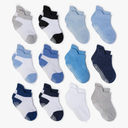 Zaples Baby Non Slip Grip Ankle Socks with Non Skid Soles for Infants Toddlers Kids Boys Girls 0-5 M
