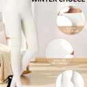 HONENNA Women's Control Top High Elastic Soft Opaque Pantyhose Tights (Ivory)