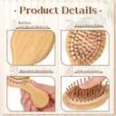 12 Pack Mini Bamboo Hair Brush Bulk, Bulk Natural Wooden Paddle Brush Detangling-Brush Paddle Mini Wood Hairbrushes Wood Hairs Brushs for Women Men Party Favors (Oval)