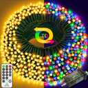 Christmas Lights Warm White to Multicolor, 328 FT 720 LED Outdoor Waterproof Christmas Tree Lights Remote Timer 11 Modes, Green Wire Plug Fairy Lights Indoor Twinkle String Lights Xmas Decorations