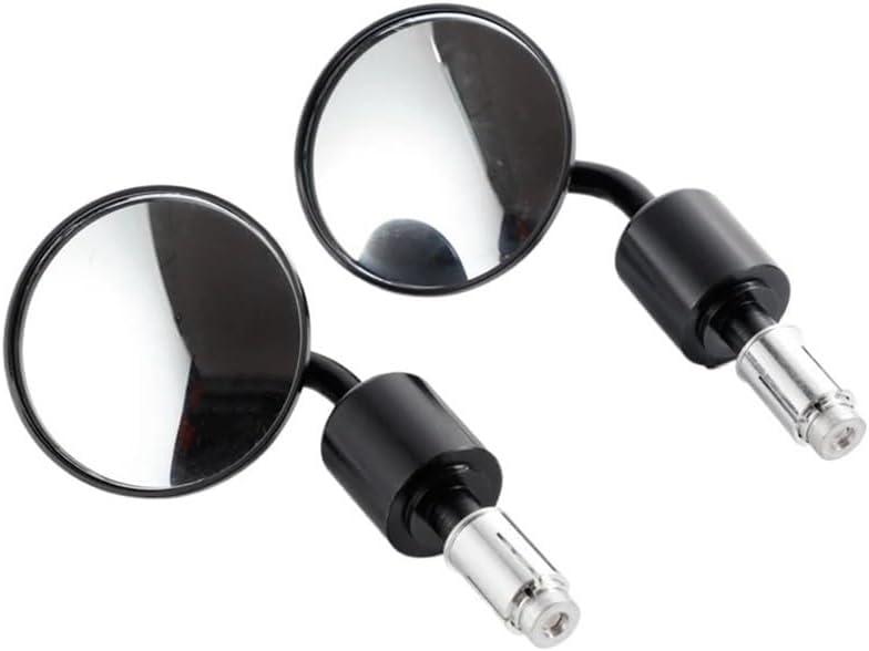 Rearview Mirrors Motorcycles Universal Handle Bar End 7/8" Rear View Mirror Black Aluminum Round Handlebar Side View Mirror
