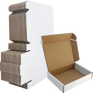 7x5x1.5 inch White Shipping Boxes 50 Pack, Small Corrugated Cardboard Mailer Boxes Bulk for Packaging Business Mailing GiftMini Mailer Boxes for Packaging Supplies Business Present