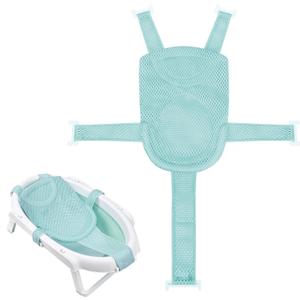 Colorlife Baby Bath Seat Support Net Infant Bathing Seat Support Mat, Adjustable Comfortable Non-Slip Five-Pointed Baby Shower Net Bathtub Sit Up Mesh for Newborn 0-12 Months-Green(No Bathtub)