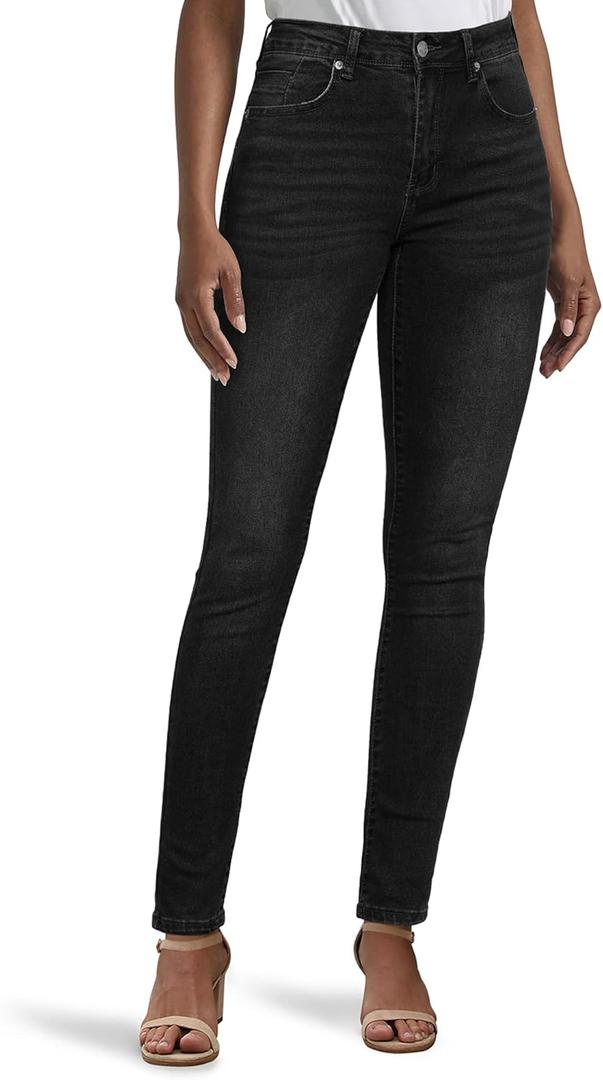 LookbookStore Skinny Jeans for Women Trendy High Waist Slim Fit Comfort Jeggings Jeans Stretchy Denim Pants Work Casual (Large, Washed Black)
