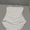 Holipick Women Tummy Control One Piece Swimsuits Strapless Bandeau Bathing Suits Slimming Halter Swimwear (Medium, White)