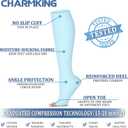 CHARMKING 3 Pairs Open Toe Compression Socks for Women & Men Circulation 15-20 mmHg is Best Support for All Day Wear