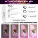 KINGPLUS Grow Lights with Stand, Double Head, Full Spectrum LED Grow Light for Indoor Plants, 240 Leds, 4 Dimmable Levels, Timer 4/8/12h, 12-60inches Height Adjustable, 36w, Ideal for Desk Small Plant