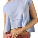 SOLY HUX Women's Athletic Shirts Crew Neck Cap Sleeve Crop Tops Workout Outdoor T-Shirt Summer Outfits (Medium)