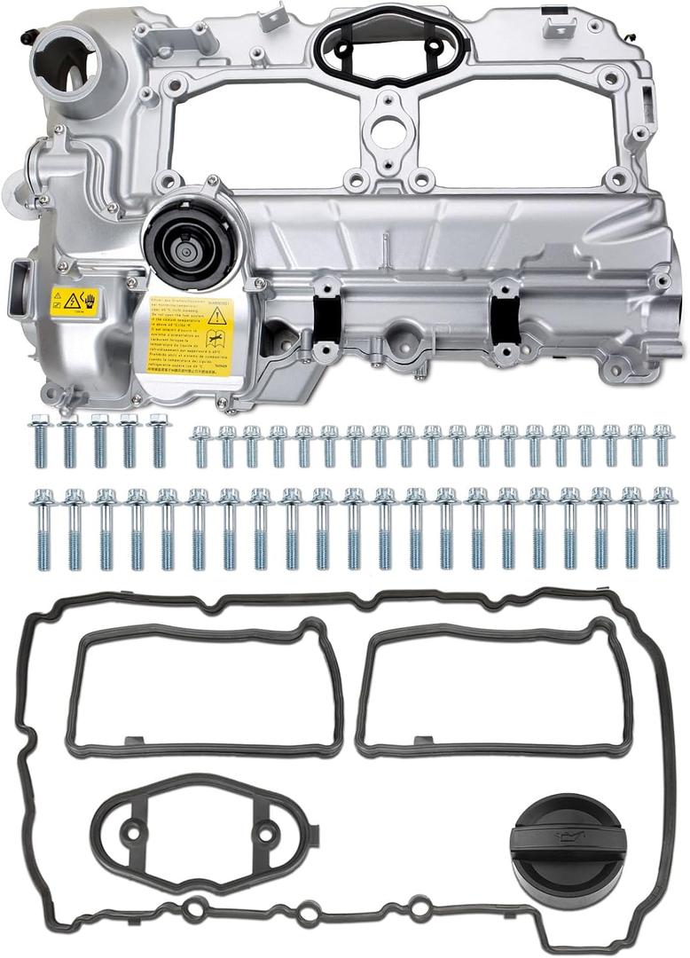 MITZONE N20 Upgrade Aluminum Valve Cover with Gasket Bolts Kit & Oil Cap for BMW 2012-2018 528i 528i xDrive 328i 328i GT xDrive 320i x5 x3 X1 428i z4 2.0L Replace 11127588412