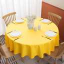 Softalker Round Tablecloth, Waterproof & Stain Resistant Table Cloth Wrinkle Free 210GSM Fabric Washable Polyester Table Cover for Spring/Party/Outdoor - 120 inch,Yellow