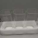 52oz Airtight Glass Square Storage Canister with Bamboo Lid Set of 3 (1550ml) Container Stackable Spice Jar, Kitchen Canister for Flour, Cookies, Cereal and Coffee beans (with Black Lable)