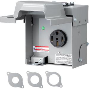 DEWENWILS 50 Amp RV Power Outlet Box, 125V/250V NEMA 14-50R RV Outlet Enclosed & Lockable, Weatherproof Outdoor RV Electrical Outlet for RV Camper Travel Trailer Motorhome, ETL Listed (50 Amp 14-50R)