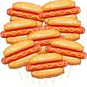 8Pcs Hot Dog Balloons, Funny Food Balloons for BBQ Themed Party Decorations, 28 inch