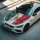 Mexico Flag Car Hood Cover All-Season Protection Car Hood Cover Protector Stretch Polyester Fabric Cover Removable Automotive Accessories Ft Fits Most Cars