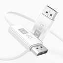 DisplayPort 2.1 Fiber Optic Cable 50ft, DP 2.1 Cable [16K@30Hz, 8K@60Hz, 4K@240Hz] 40Gbps Video Display Port Cord Support UHBR10/HDCP/HDR10, FreeSync G-Sync for Gaming Monitor Graphics PC