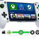 Larstylee Wireless Mobile Gaming Controller for iPhone/Android, Phone Game Controller Support Phone Case, Colorful Light Hall Joystick, Turbo, Mobile Gaming Gamepad