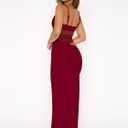 BORIFLORS Women's Sexy Bodycon V Neck Spaghetti Strap Maxi Dress Elegant Backless Cocktail Evening Party Long Formal Dresses (Red, M)