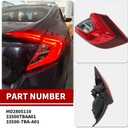 Nakkaa Outer Tail Light Assembly with Bulb Compatible with Civic Sedan 4-Door 2016-2020 Passenger Side HO2805110 33500TBAA01