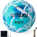 Official Size 5 Volleyball, Soft Touch Waterproof PU Leather Cover & Reinforced Rubber Bladder - for Indoor, Outdoor, Pool, Beach - Includes Air Pump & Inflation Needle